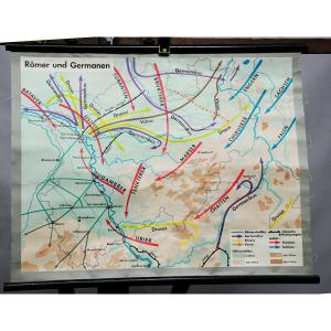 History Wall Map Romans Teutons Movement Troops