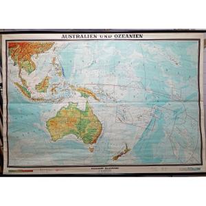 Carte Murale En Relief De l'Australie Et De l'Océanie
