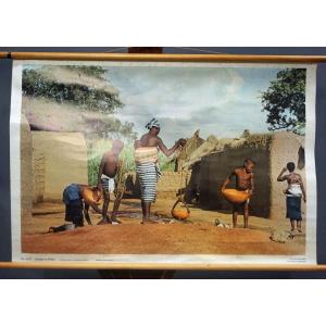 Poster Photo Enroulable Tableau Mural Enfants Vivant En Afrique 