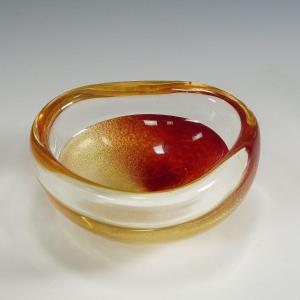 Archimede Seguso Bowl Polveri Murano 1950s