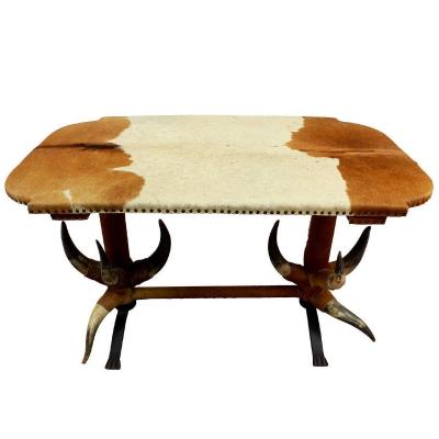 Table Antique En Corne De Taureau Ca. 1870