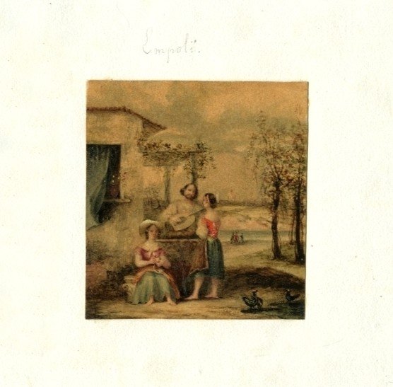 Empoli , Italie -  Très Belle Miniature à l'Aquarelle Vernissée