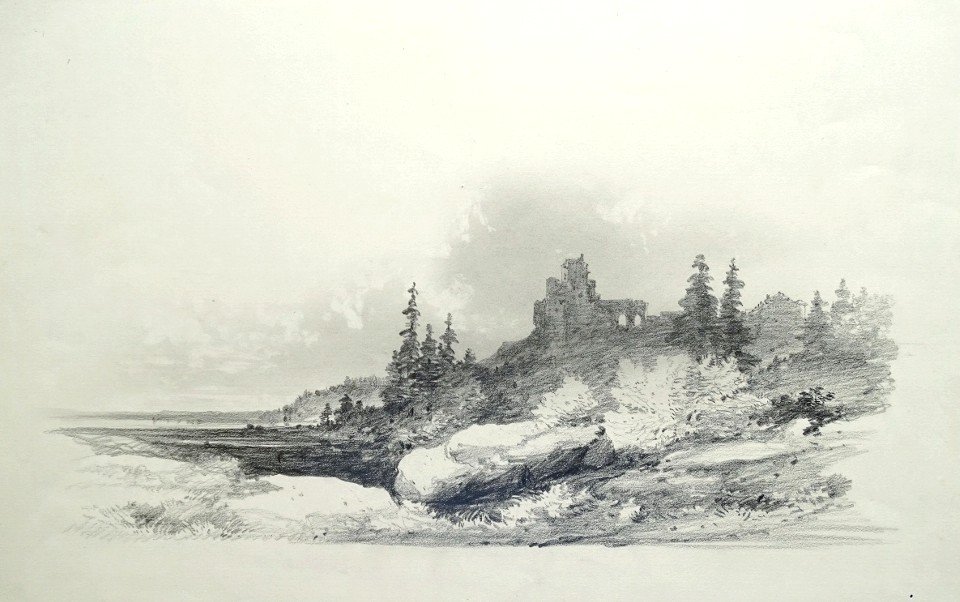 Jules Achille Noel (1810 -1881) Landscape - Brittany - Old Original Drawing
