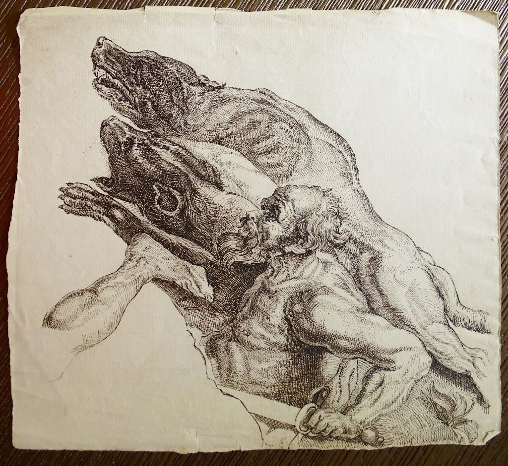 Original Pen And Ink Drawing On Laid Paper-photo-4