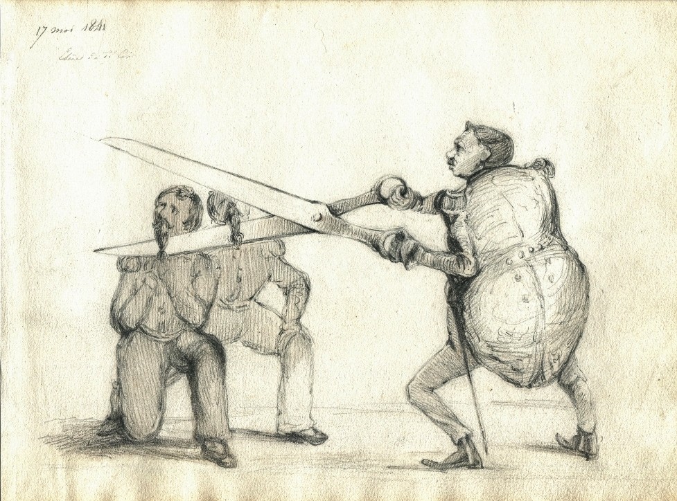 Original Old Satirical Drawing - Cnesure - July Monarchy