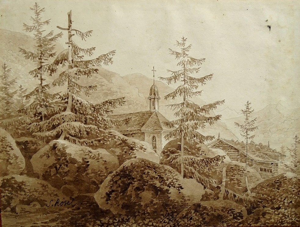 Johann Gottlob Samuel Rösel (1768-1843) Original Drawing - Prov. Sale Nicolas Vattemare 1864