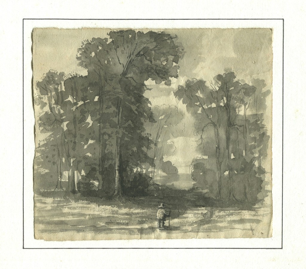 Charles François DAUBIGNY (1817-1878) Dessin original ancien - Ecole de Barbizon
