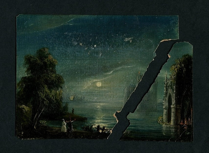 A restaurer - Sebastian PETHER (1790-1844) Paysage nocturne -photo-2