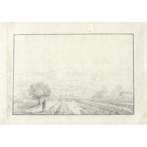Pierre LETUAIRE (1798-1884) Paysage au pied de la montagne  Sainte-Victoire 