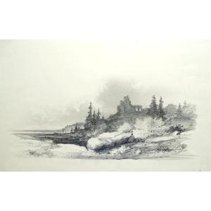 Jules Achille Noel (1810 -1881) Landscape - Brittany - Old Original Drawing