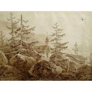 Johann Gottlob Samuel Rösel (1768-1843) Original Drawing - Prov. Sale Nicolas Vattemare 1864