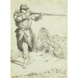 Hippolyte Bellangé (1800–1866) - Original Antique Pen-and-ink Drawing