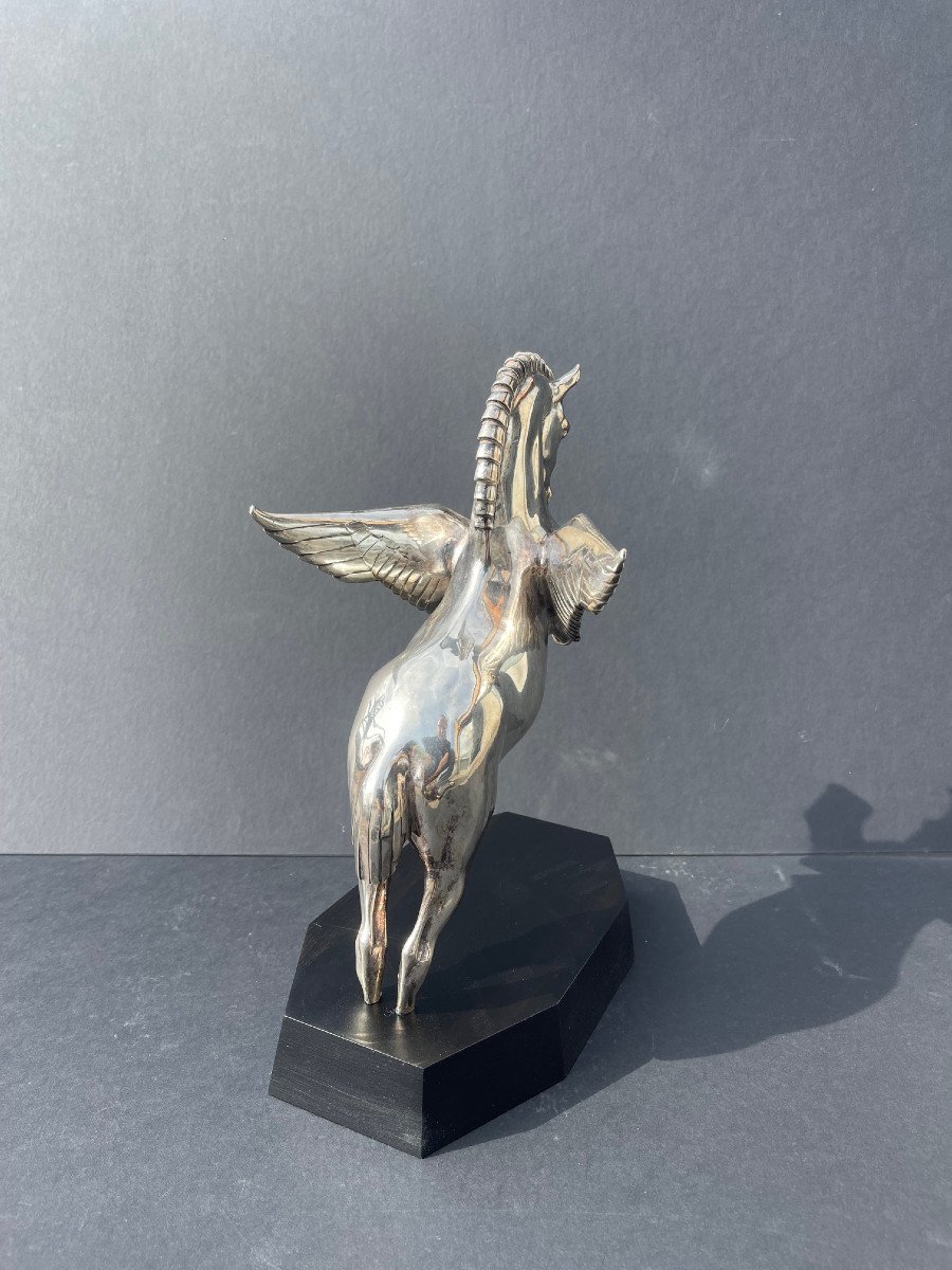 Large Pegasus Sculpture Winged Horse Metal Art Deco -photo-2
