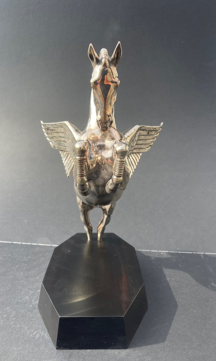 Large Pegasus Sculpture Winged Horse Metal Art Deco -photo-4