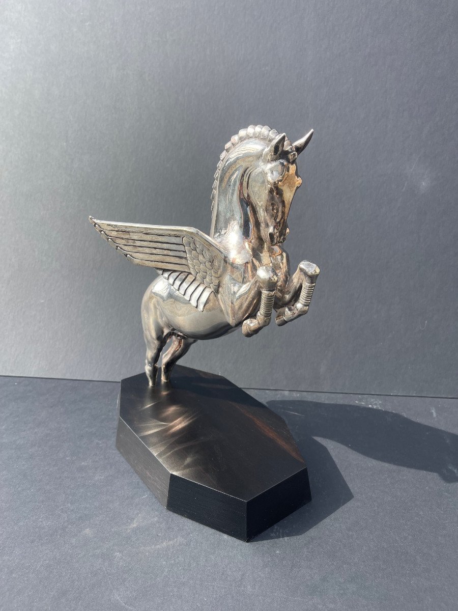 Large Pegasus Sculpture Winged Horse Metal Art Deco -photo-3