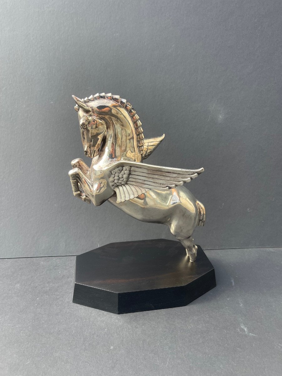Large Pegasus Sculpture Winged Horse Metal Art Deco -photo-4