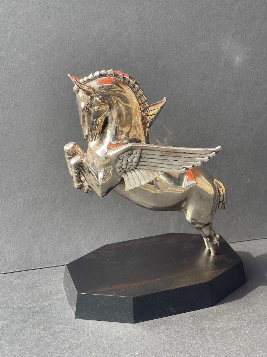 Large Pegasus Sculpture Winged Horse Metal Art Deco -photo-5