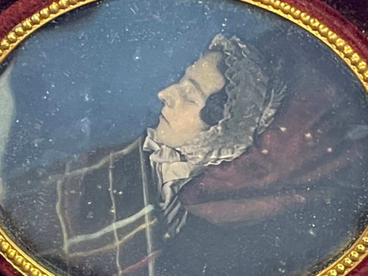 Rare Daguerreotype Colorié Photo Post-mortem Portrait Femme Dame Morte Usa-photo-2