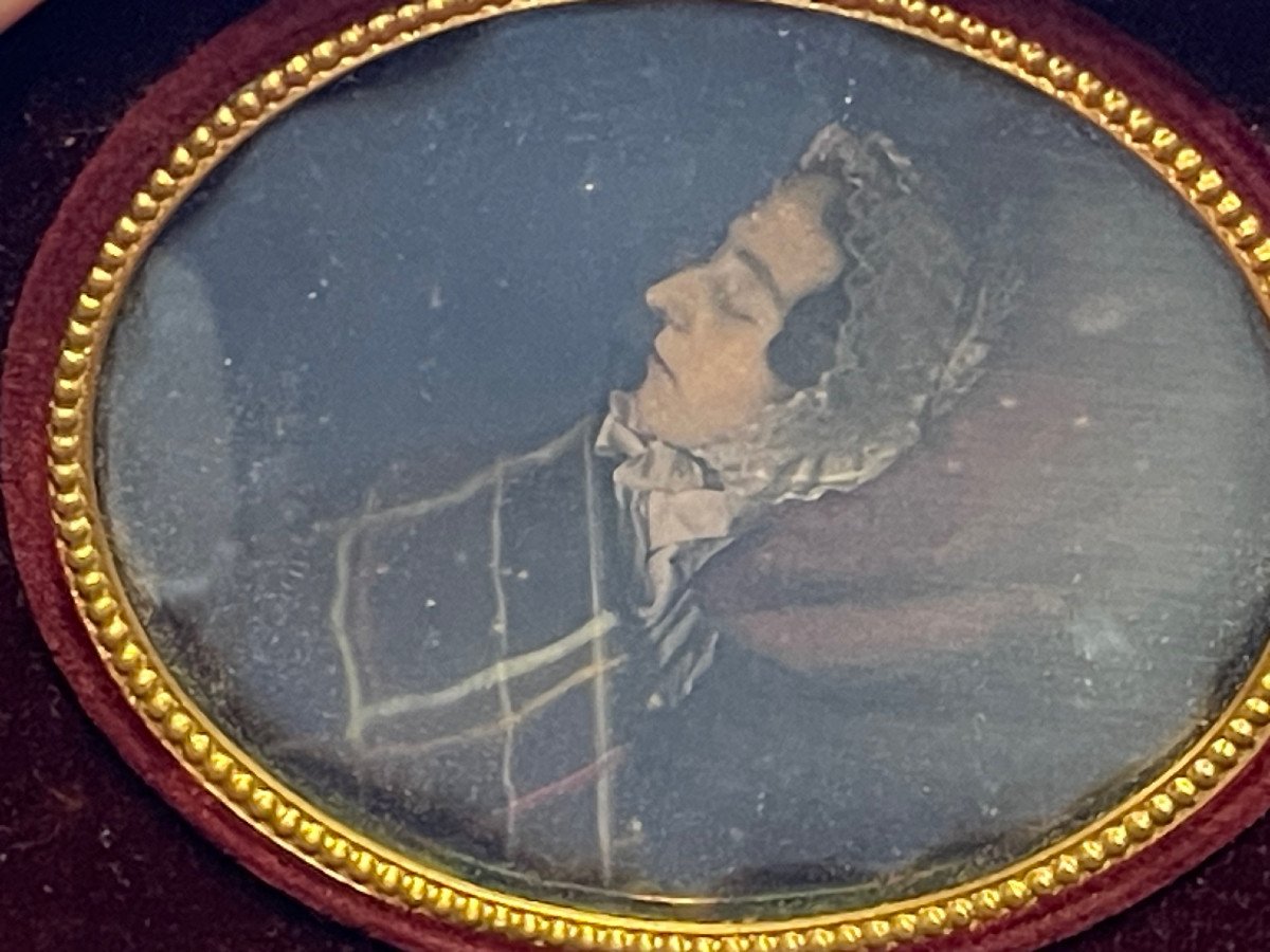 Rare Daguerreotype Colorié Photo Post-mortem Portrait Femme Dame Morte Usa-photo-5