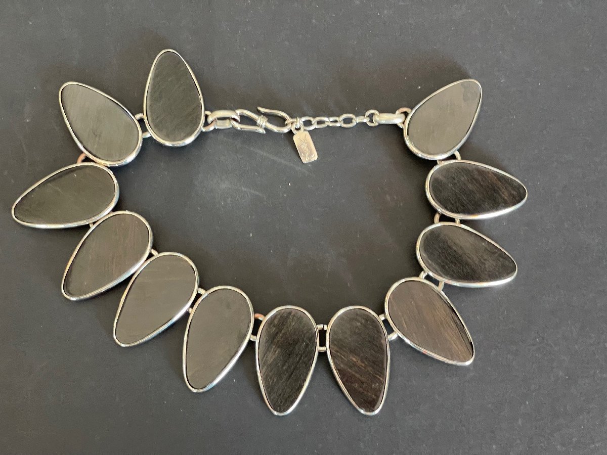 Rarissime Bijou Collier Vintage Ysl Yves Saint-laurent Par Robert Goosens Siglé-photo-1