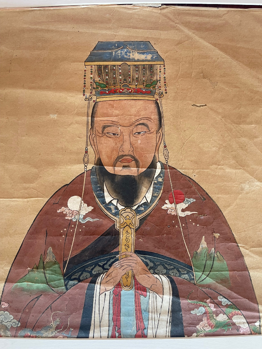 Ancient Chinese Portrait Painting, 18th - 19th Century Confucius? Kong Fuzi?