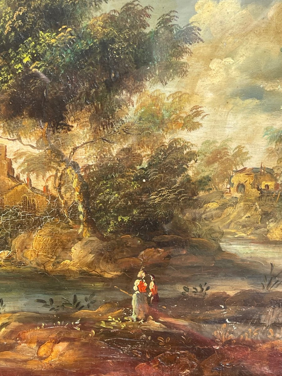 Tableau Paysage Ruines Signé Gilbert / Kaufmann Huile Sur Cuivre XIXème-photo-7