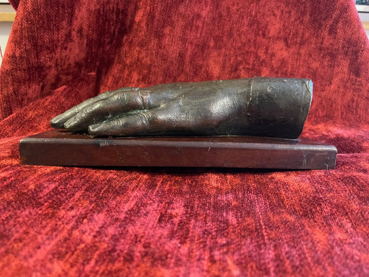 Objet de curiosité sculpture bois anatomie main XIXème ésoterisme magie-photo-4