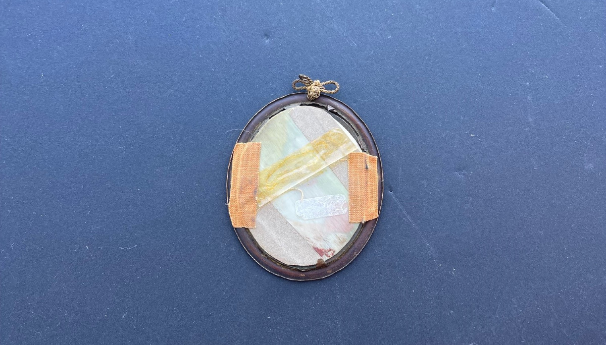 19th Century Miniature Painting, First Empire, Portrait Of A Young Woman In A Red Dress-photo-8