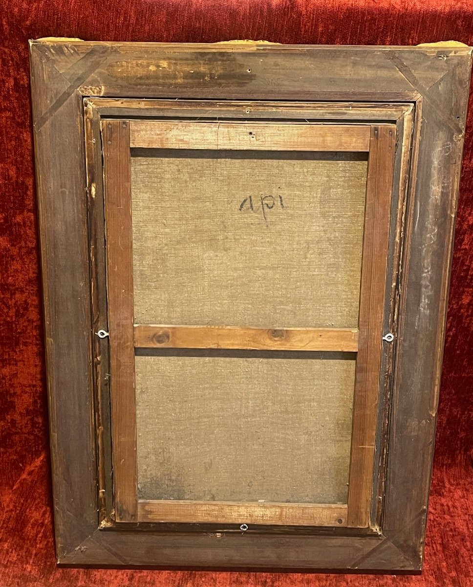 Large Signed Portrait Painting Of A Female Nude By Lucien Mignon, A Student Of Renoir, Oil On Canvas & Frame -photo-3