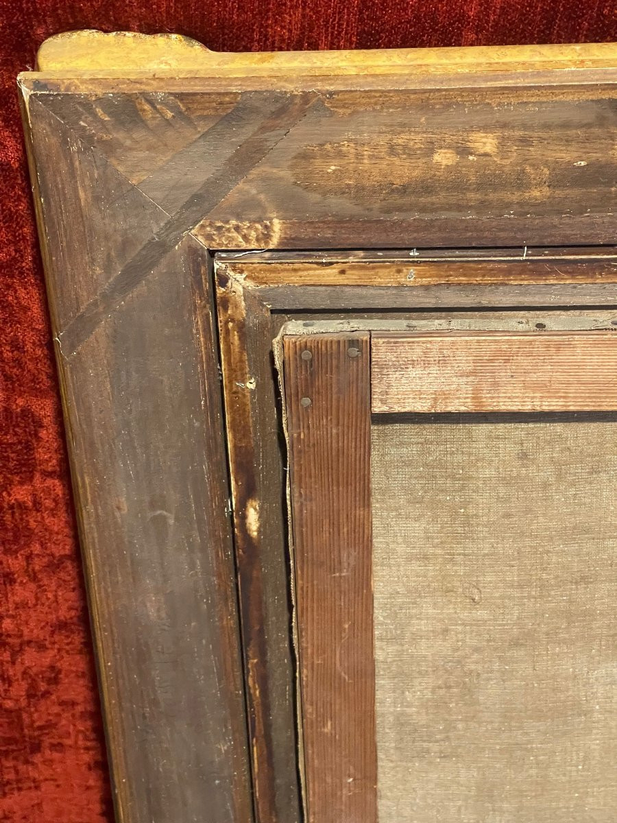 Large Signed Portrait Painting Of A Female Nude By Lucien Mignon, A Student Of Renoir, Oil On Canvas & Frame -photo-2