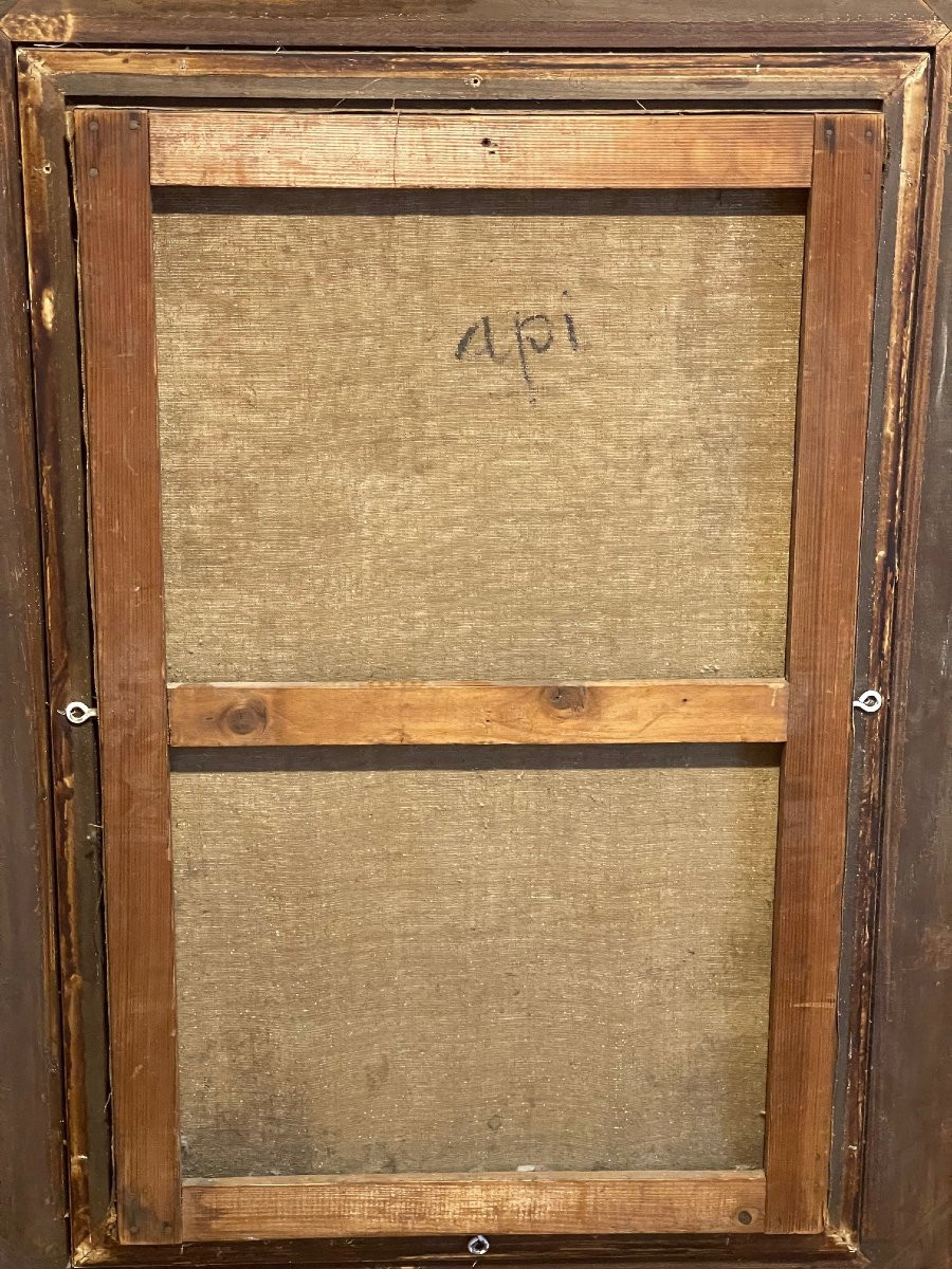 Large Signed Portrait Painting Of A Female Nude By Lucien Mignon, A Student Of Renoir, Oil On Canvas & Frame -photo-3