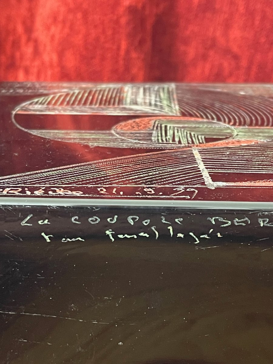 Grand seau à champagne peinture cubiste Anatole Riecke signé Bar La Coupole 1939-photo-3