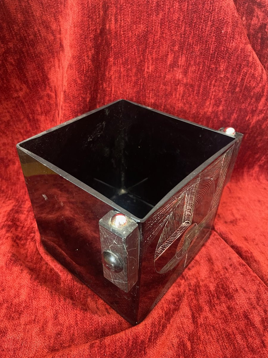 Grand seau à champagne peinture cubiste Anatole Riecke signé Bar La Coupole 1939-photo-5