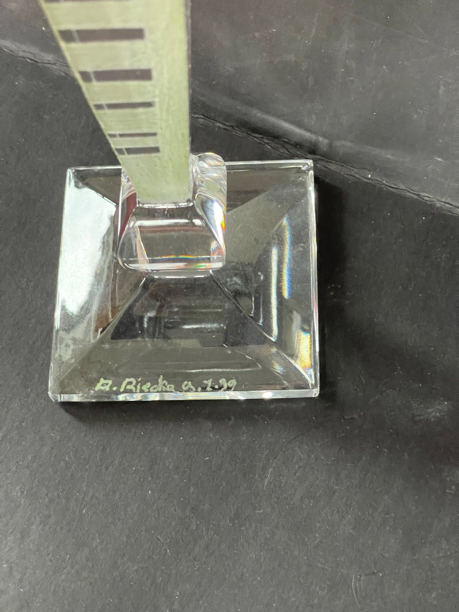 Pair Of Anatole Riecke Art Deco Candlesticks Signed And Dated 1939 Cubism-photo-3