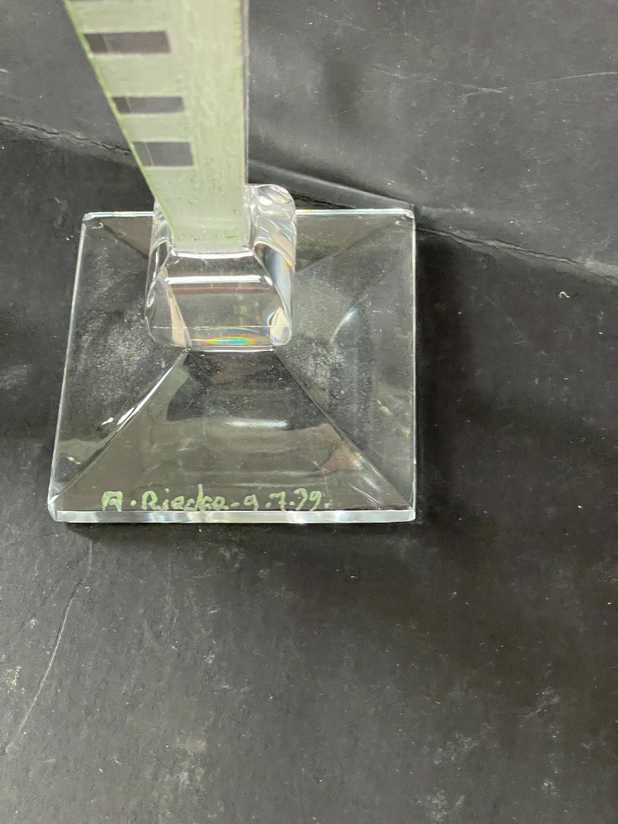 Pair Of Anatole Riecke Art Deco Candlesticks Signed And Dated 1939 Cubism-photo-6