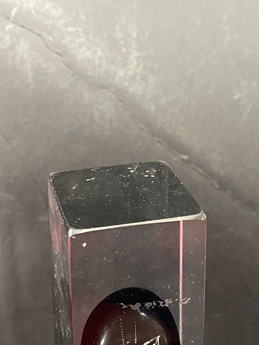 Vase Art Déco Anatole Riecke signé daté 1939 cubisme portrait femme-photo-2