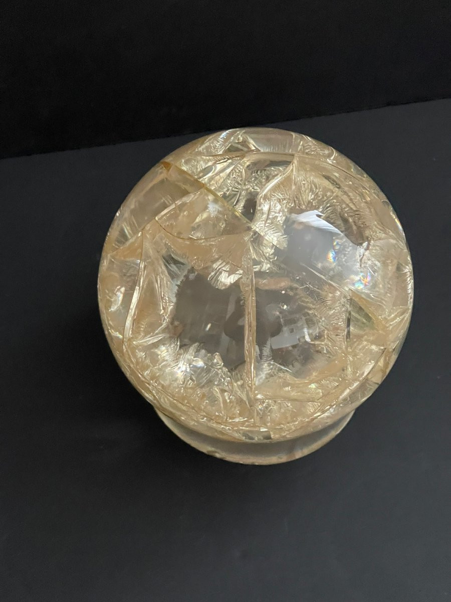 Pierre Giraudon sphère fractale avec socle d'origine design vintage XXème siècle-photo-2
