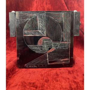 Grand seau à champagne peinture cubiste Anatole Riecke signé Bar La Coupole 1939