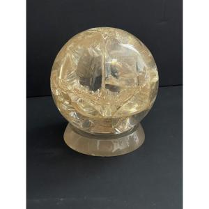 Pierre Giraudon sphère fractale avec socle d'origine design vintage XXème siècle