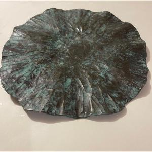 Cees Rombout sculpture bronze n° 1/7 2014 vide-poches grande feuille de nénuphar