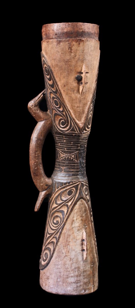 Tambour à Mains, Instrument Traditionnel, Art Océanien, Art Tribal, Papouasie Nouvelle Guinée-photo-3