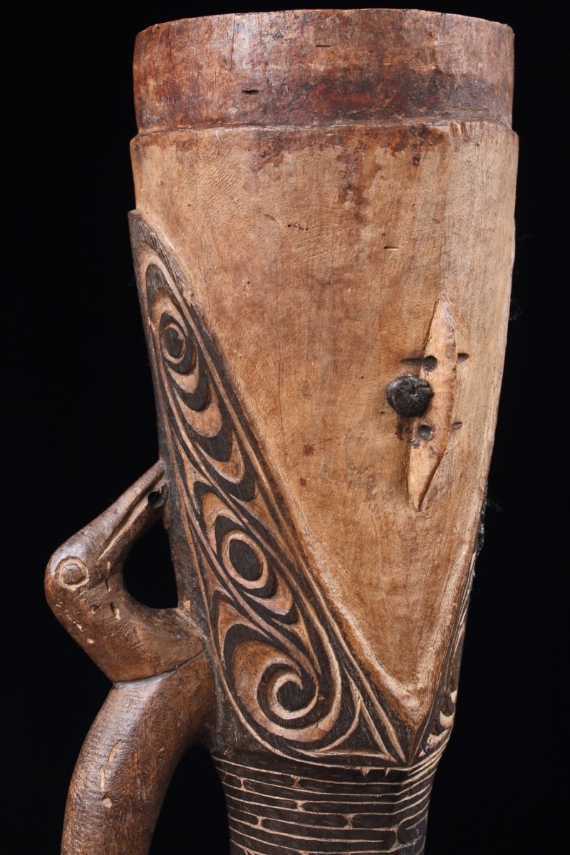Tambour à Mains, Instrument Traditionnel, Art Océanien, Art Tribal, Papouasie Nouvelle Guinée-photo-6