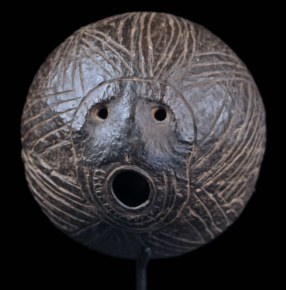 Traditional Flute, Instrument, Carved Coconut, Tribal Art, Oceanic Art, Oceania-photo-2