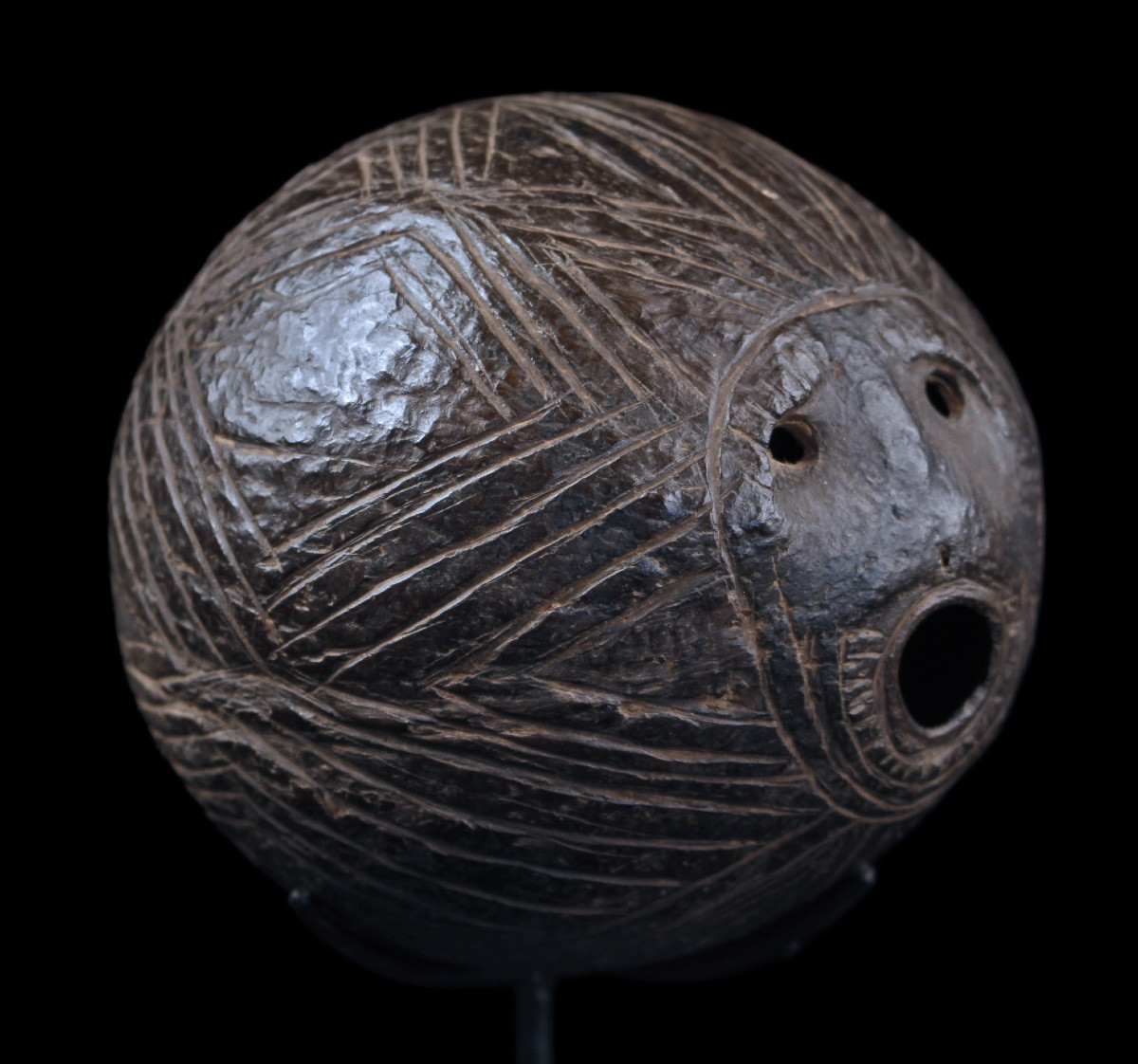 Traditional Flute, Instrument, Carved Coconut, Tribal Art, Oceanic Art, Oceania-photo-3