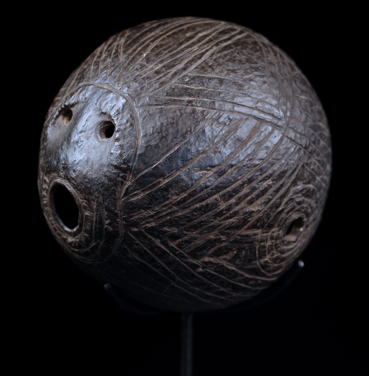 Traditional Flute, Instrument, Carved Coconut, Tribal Art, Oceanic Art, Oceania-photo-2