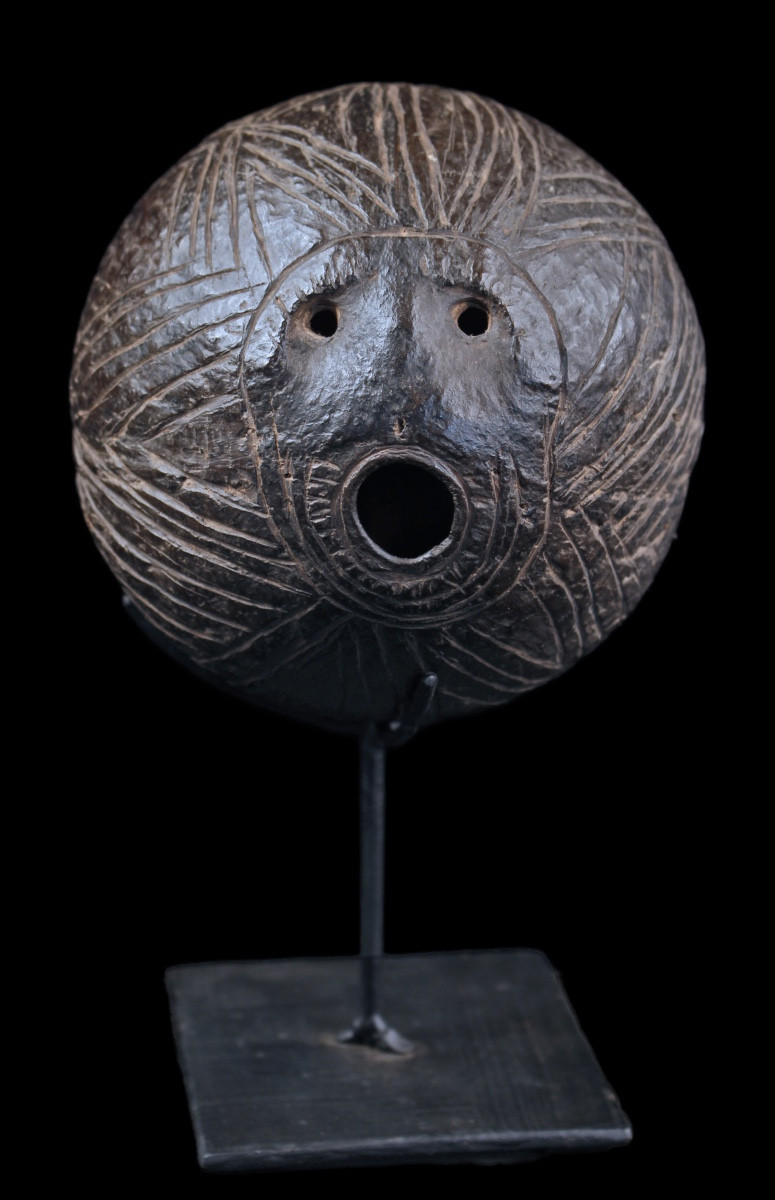 Traditional Flute, Instrument, Carved Coconut, Tribal Art, Oceanic Art, Oceania