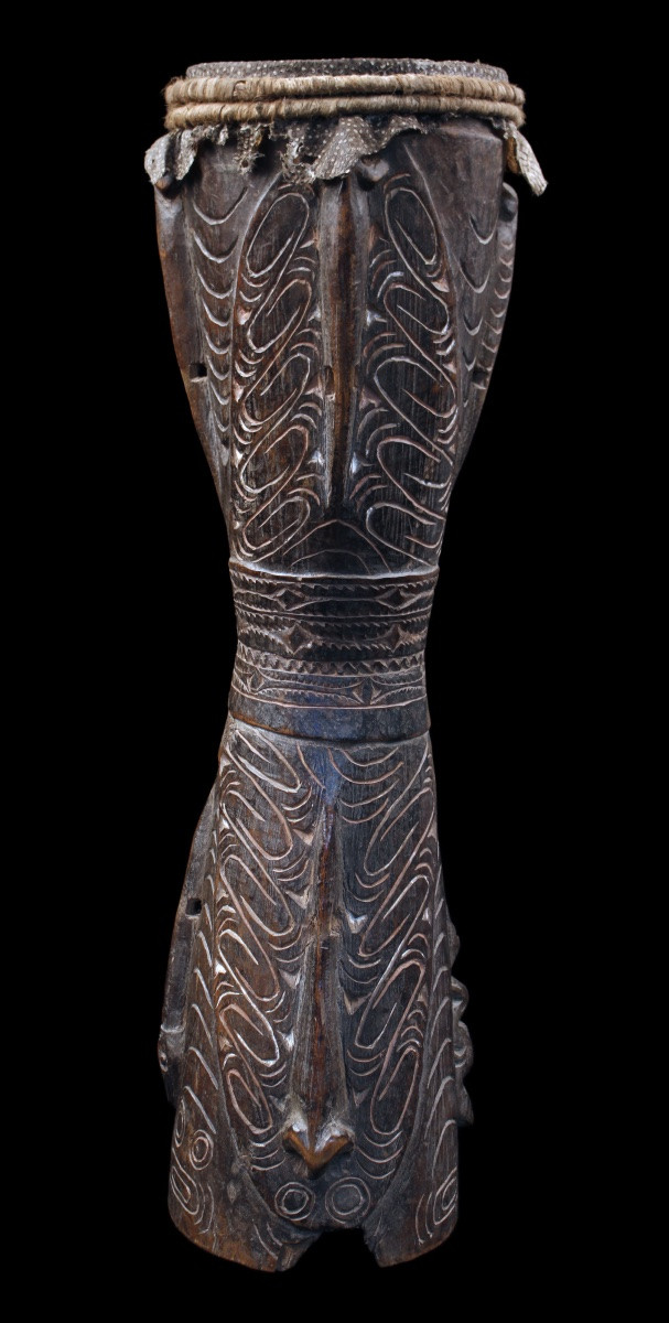 Tambour à Main, Instrument Traditionnel, Art Océanien, Art Tribal, Papouasie Nouvelle Guinée-photo-3