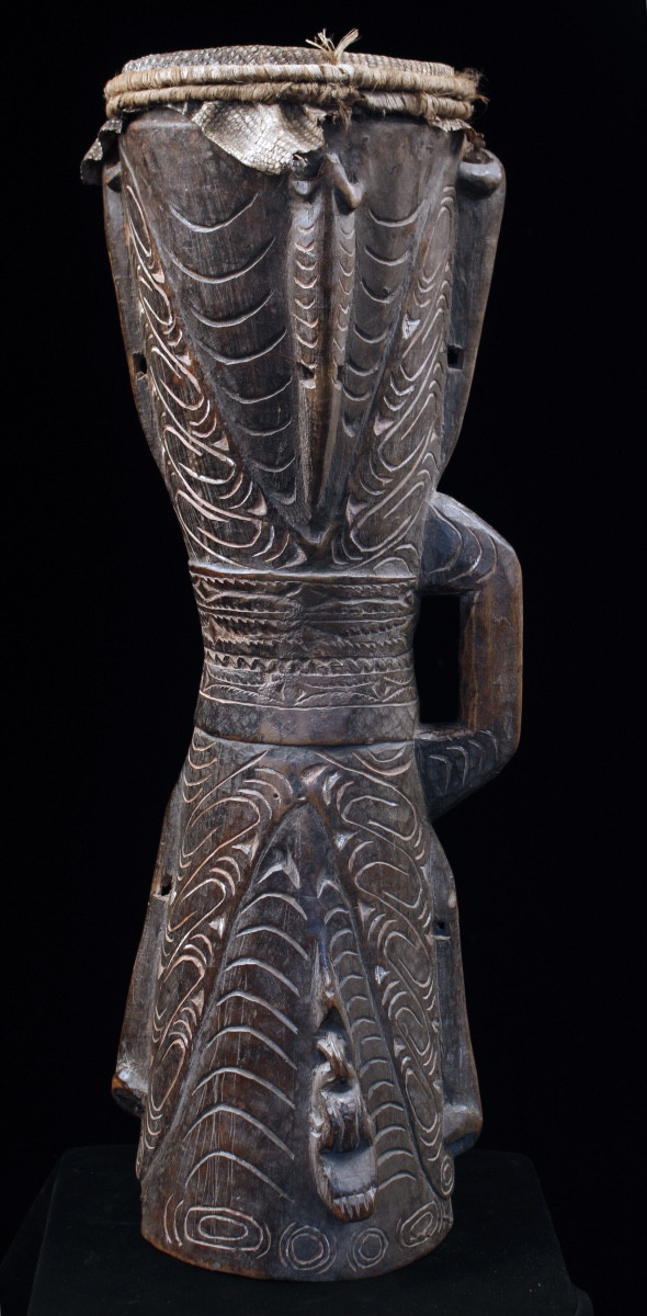 Tambour à Main, Instrument Traditionnel, Art Océanien, Art Tribal, Papouasie Nouvelle Guinée