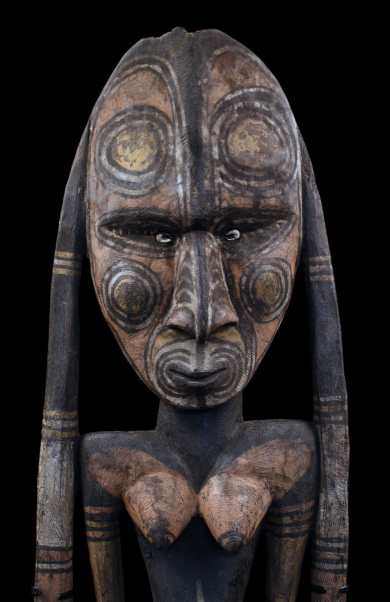 Hook Figure, Oceanic Art, Tribal Art, Oceania, Papua New Guinea, 109 X 29 Cm-photo-2