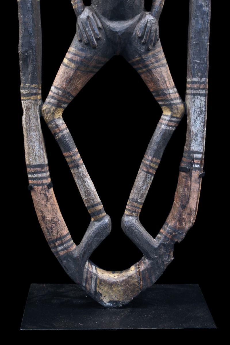 Hook Figure, Oceanic Art, Tribal Art, Oceania, Papua New Guinea, 109 X 29 Cm-photo-4